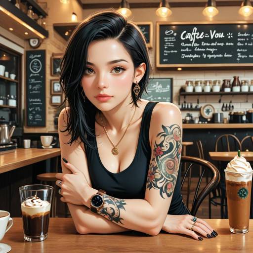 Solo Girl in a Cafe with Jewelry