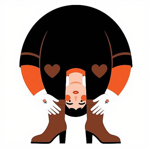 Person Bending Over Wearing Black Pants and Brown Boots Illustration