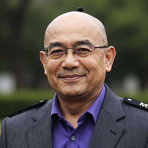 Middle-Aged Man with Unique Hairstyle