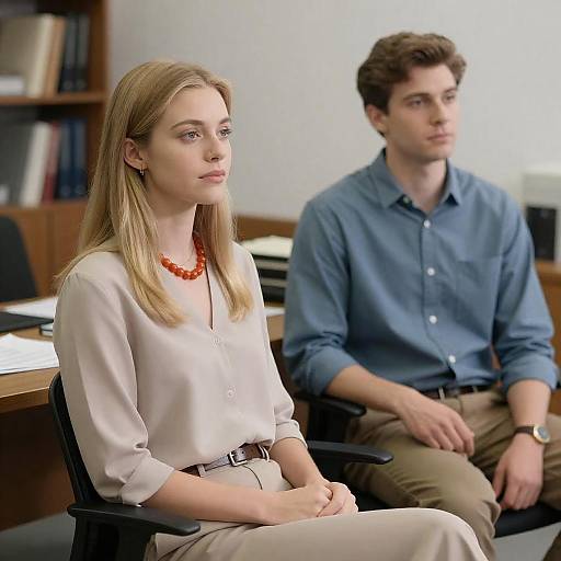 Office Scene with Two Professionals