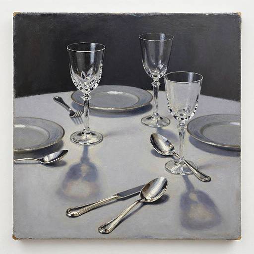 Charcoal Still Life with Silverware