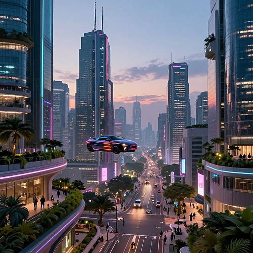 Alestor Cyberpunk Cityscape at Twilight