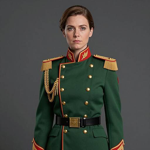 Woman in Toy Soldier Military Uniform