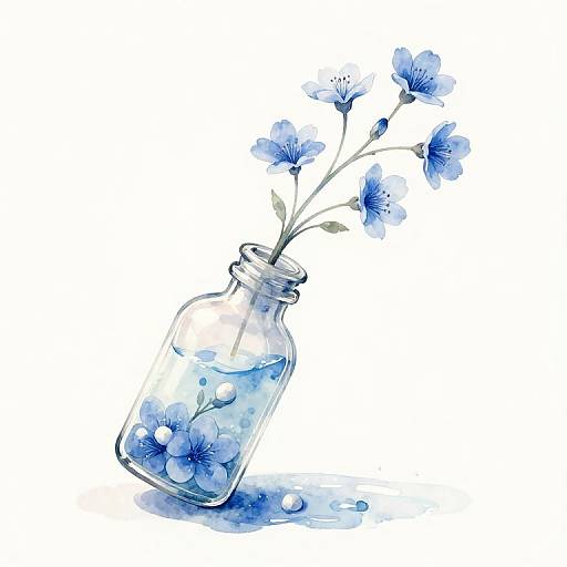 Codeine Transforming into Blue Flowers