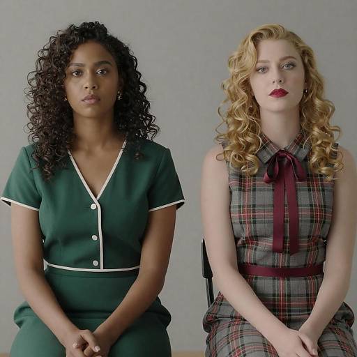 Portrait of Two Stylish Women Together