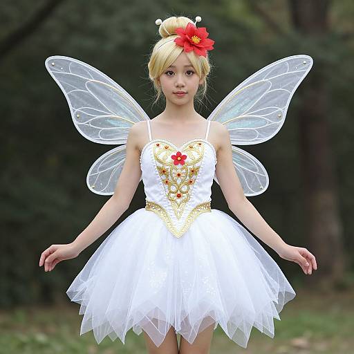 Sprite Fairy in White Dress