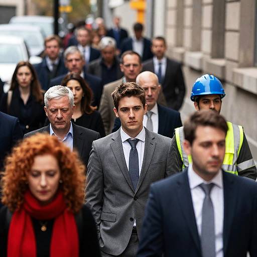Urban Crowd in Business Attire