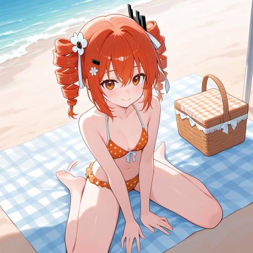 Cheerful Beach Picnic with Adachi Rei