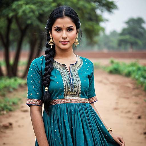 Realistic Portrait of a Girl in Salwar