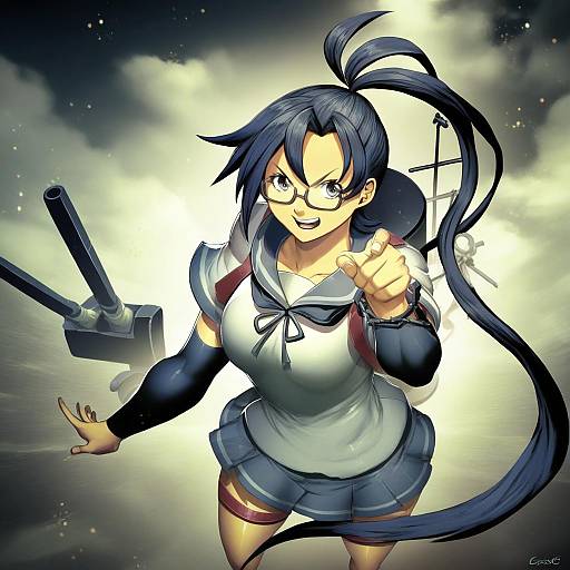 Illustration of Amagiri (kancolle), kantai collection in the style of Genzoman