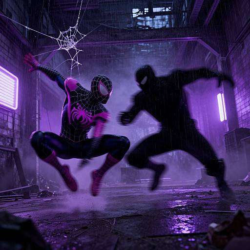 Black and Purple Spider-Man Showdown