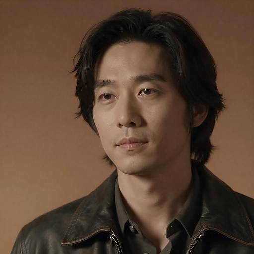 Portrait of a Man in Leather Jacket