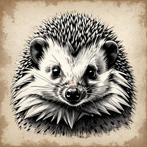 Majestic Hedgehog Portrait in Monochrome