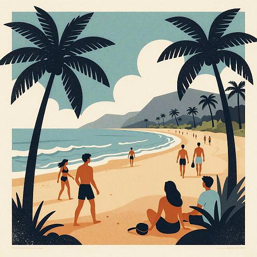 Vintage Exotic Beach Travel Collage