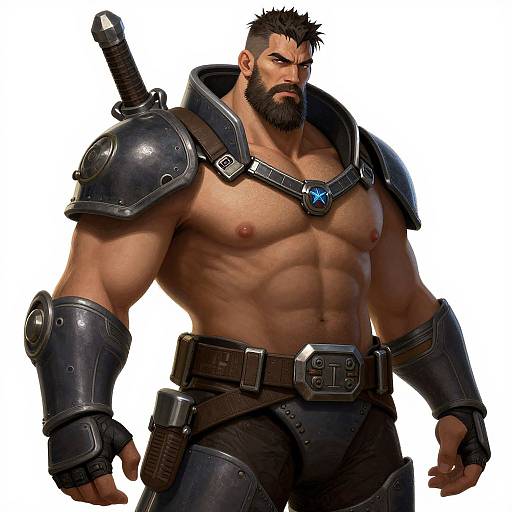 Stocky Bearded Sci-Fi Warrior