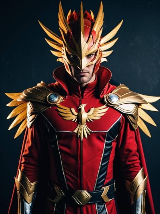 Man in Phoenix Cosplay Costume