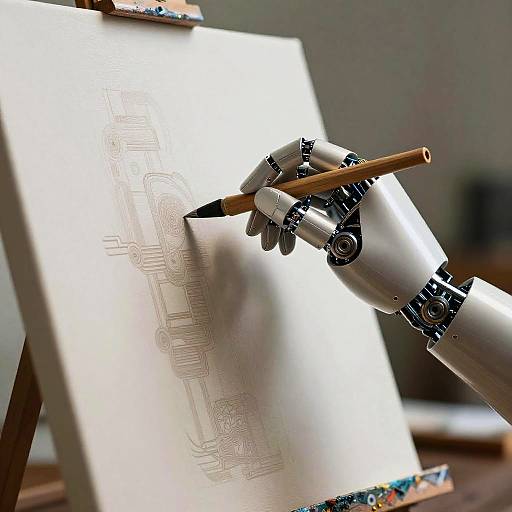 Robotic Hand Painting Digital Art