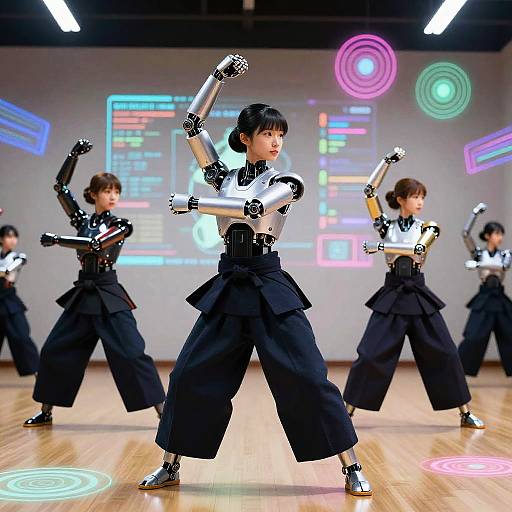 Synchronized Dance of Japanese Female Robots