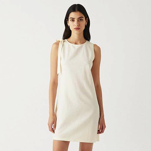 Elegant Woman in Cream Dress