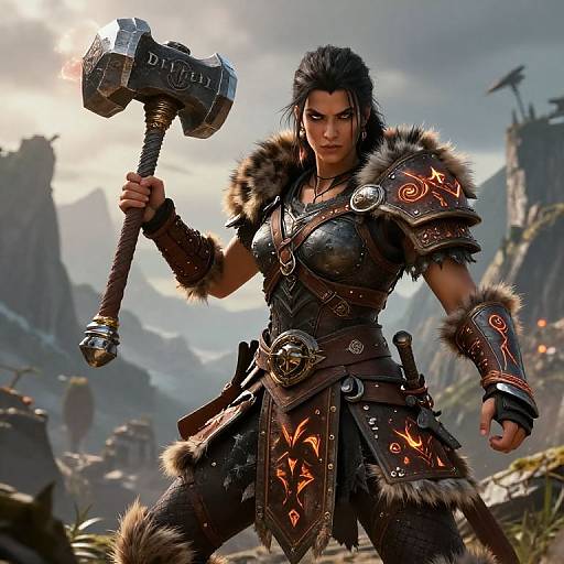 Diablo 4 Female Barbarian with Hammer