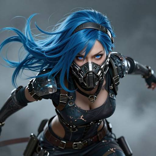 Hyperrealistic Female Cyberpunk Warrior