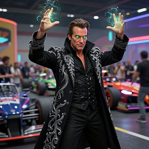 Mystical Comedian Amid Racing Chaos