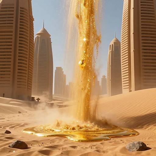 Surreal Desert with Molten Sandfall