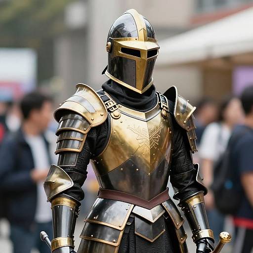 Mannequin in Black and Gold Armor