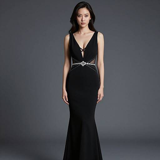 Elegant Black Mermaid Evening Gown