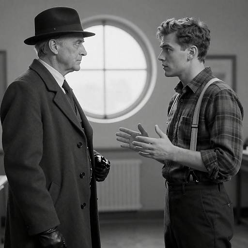 Intense Encounter: Black and White Portrait