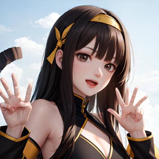 Anime Style Ninja Girl Close-Up