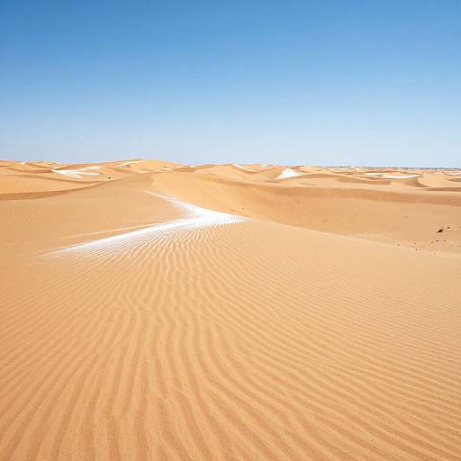 Endless Sandy Desert Dunes with Trail