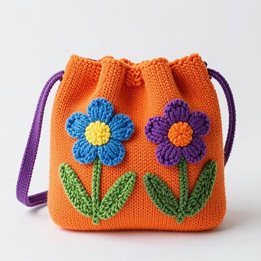 Colorful Handcrafted Iris Knit Purse