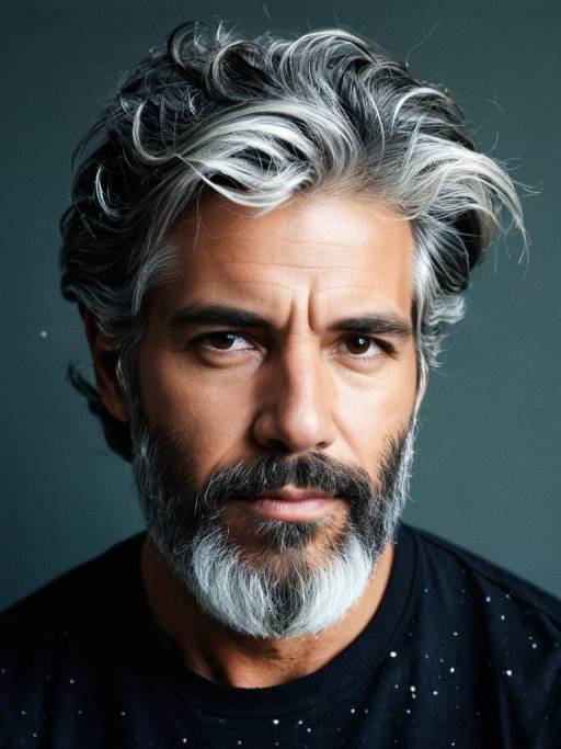 Man with Salt and Pepper Hair and Beard