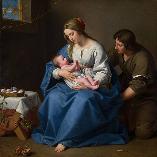 Traditional Mother and Newborn Scene