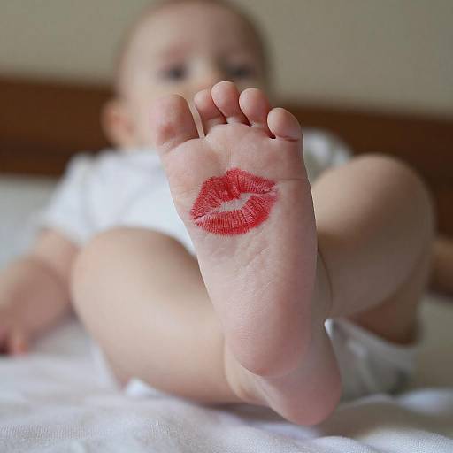 Charming Baby Foot with Lipstick Kiss