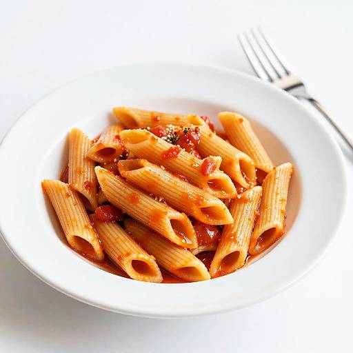 Glossy Orange Penne Pasta Plate