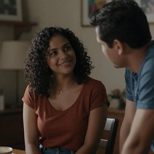 Dimly Lit Room, Warm Couple Portrait