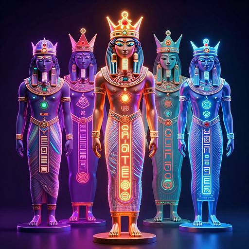 Mystic Neon Gods with Crown Chakra
