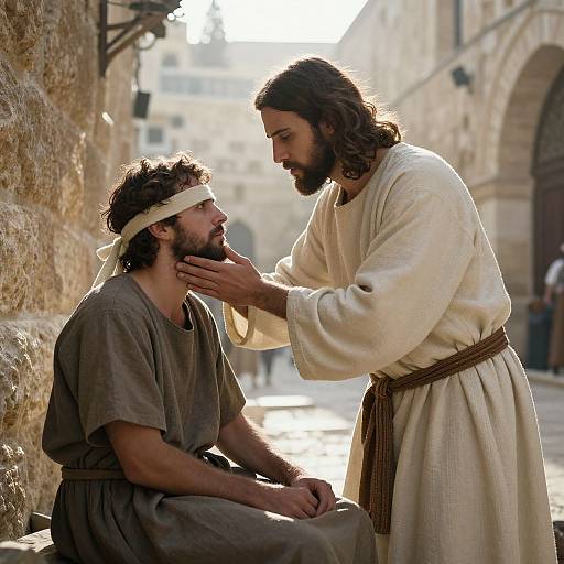 Jesus Healing the Blind in Jerusalem