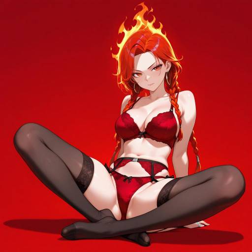 Confident Girl with Fiery Red Braids