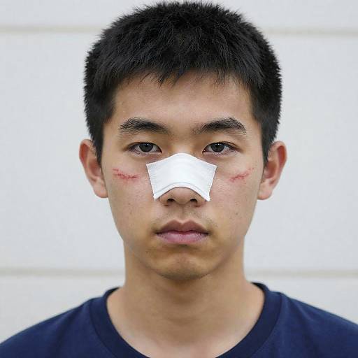 Intense Close-Up of Young Asian Man