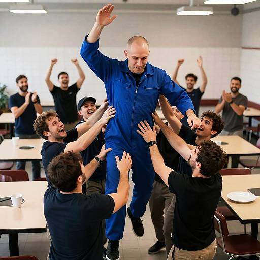 Celebration at the Cafeteria: Group Joy