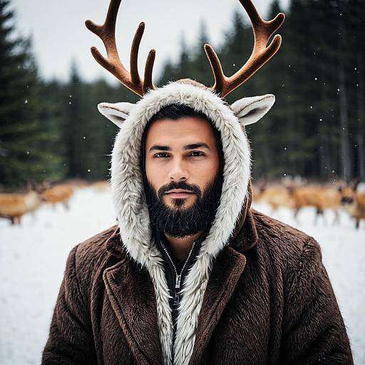 Christmas Reindeer Costume with Antlers