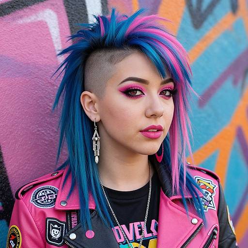 Edgy Punk Woman with Vibrant Style