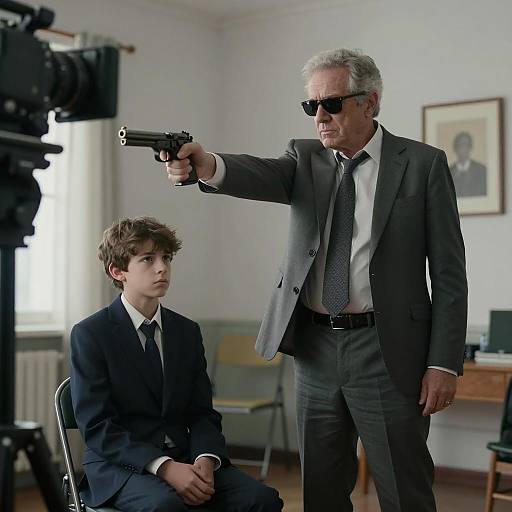 Dramatic Scene of Confrontation and Tension