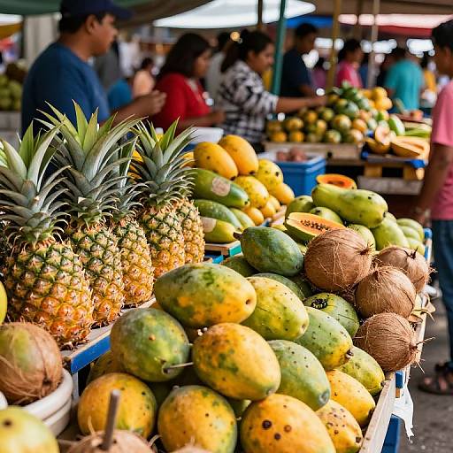 Vibrant Tropical Fruit Market Stall