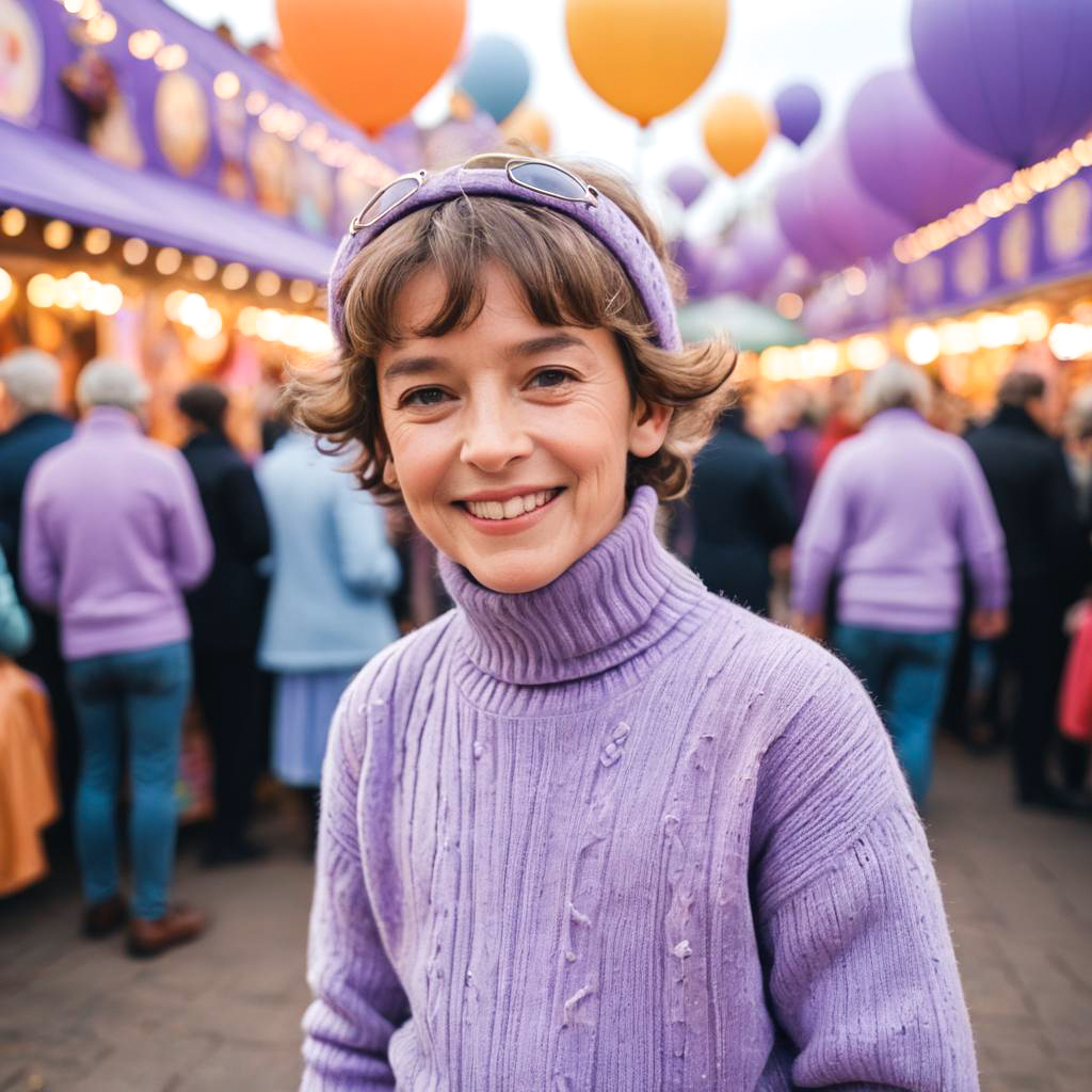 Joyful Boy in Lavender at Carnival