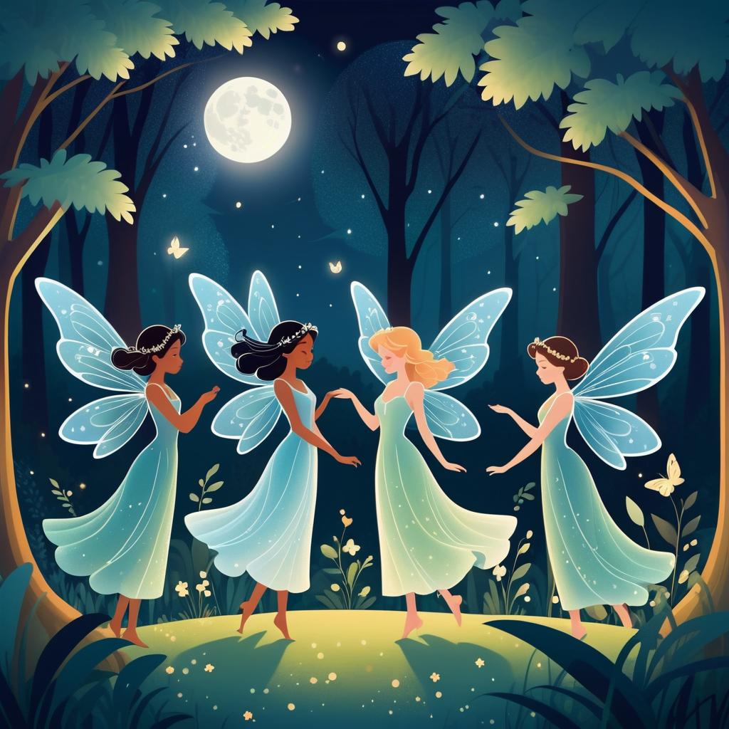 Enchanting Fairies in a Moonlit Glade