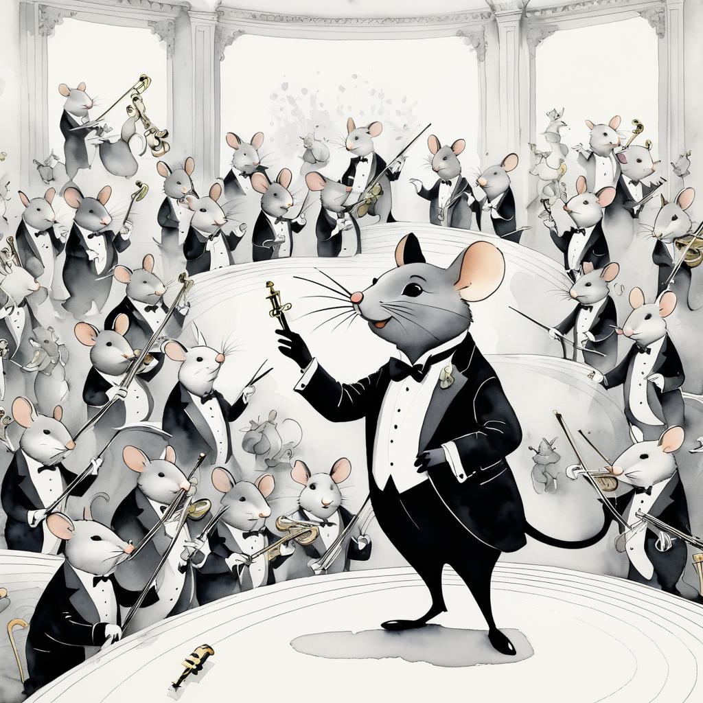 Whimsical Mouse Maestro Conducts Animal Orchestra